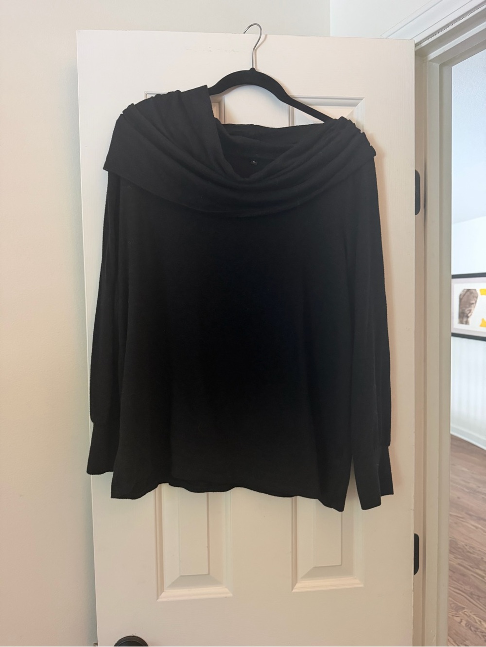 Gibson Black Cowl-Neck Pullover Sweater